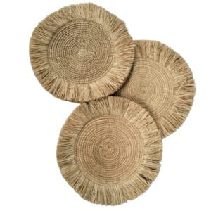 Raffia Boho Fringe Placemats SET OF 6 (Dia: 30 CM – 45 CM)