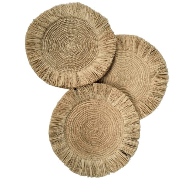 Raffia Fringe Boho Placemats Kenya Lucidity