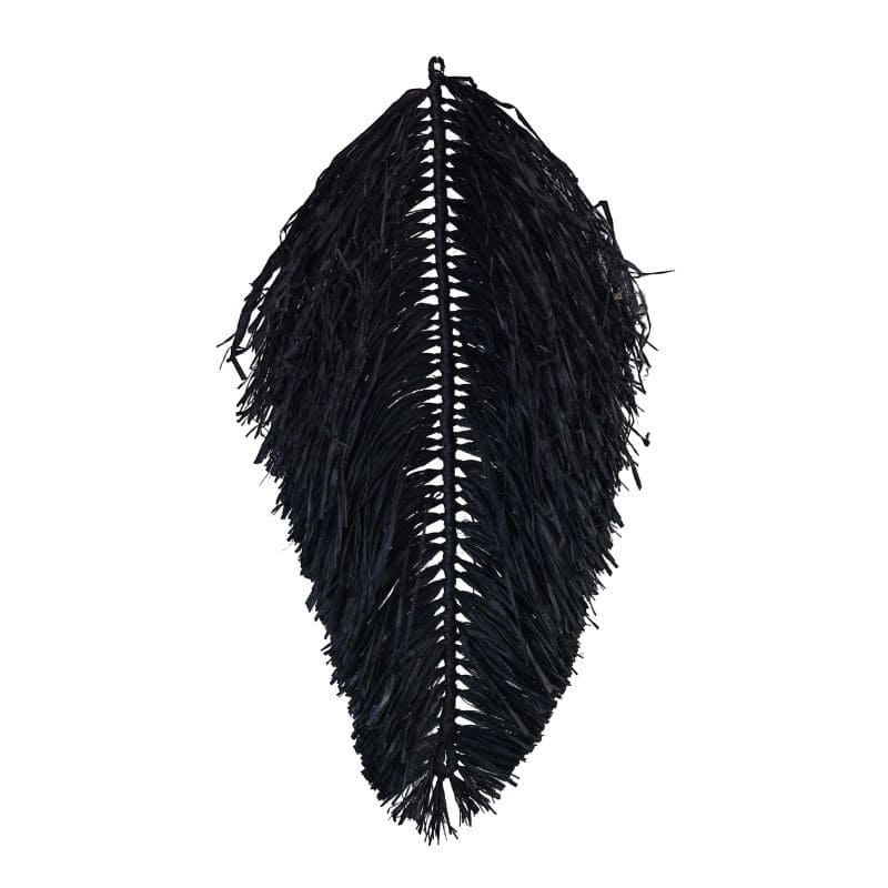 Afro Boho Leaf Black, handmade with raffia yarn, 60cm.