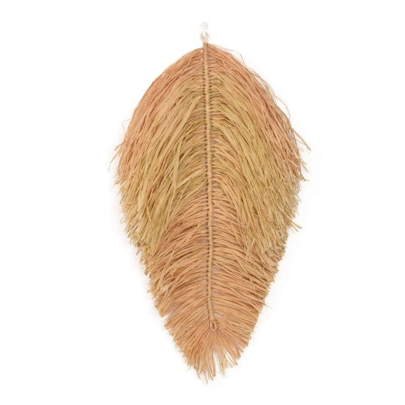 Afro Boho Leaf Neutral, handmade with raffia yarn, 60cm.