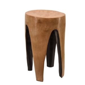 Charred Bottom Carved Log Stools (Dia: 30 CM; Hght: 50 CM)