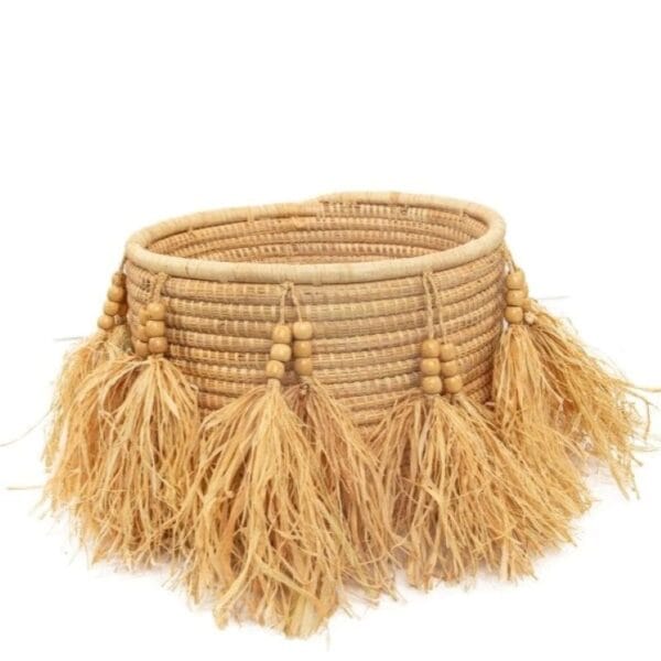 Isikuti Basket Organizer with Tassels Kenya Lucidity