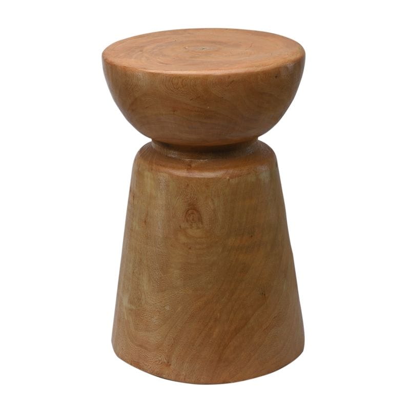 Wine Glass Carved Log Stool Front