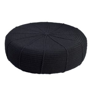 Woven Pouffe Ottoman (Dia: 60 CM; Hght: 20 CM)
