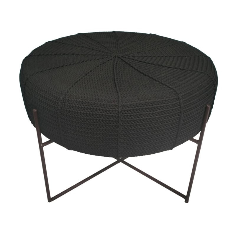 Woven Pouffe Ottoman (Dia: 60 CM; Hght: 20 CM) - Image 4