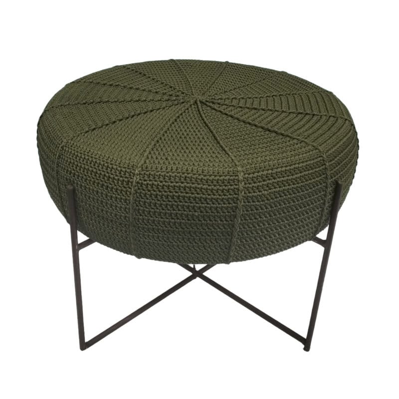 Woven Pouffe Ottoman (Dia: 60 CM; Hght: 20 CM) - Image 5