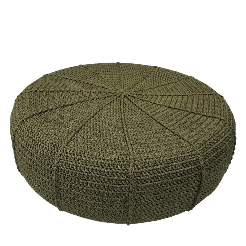Crochet Pouffe Olive Green