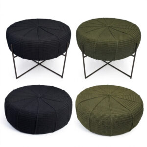 Woven Pouffe Ottoman (Dia: 60 CM; Hght: 20 CM)