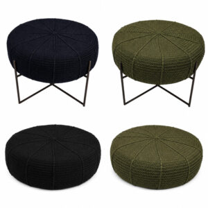 Woven Pouffe Ottoman (Dia: 60 CM; Hght: 20 CM)