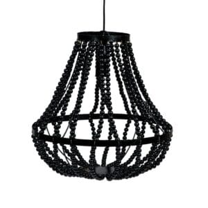 Ebony Beaded Ceiling Lampshade (Mid-lgth: 32 CM ; Hgt 34.2 CM)