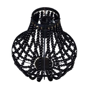 Ebony Beaded Ceiling Lampshade (Mid-lgth: 32 CM ; Hgt 34.2 CM)