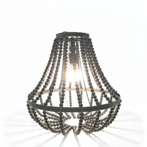 Ebony Beaded Ceiling Lampshade (Mid-lgth: 32 CM ; Hgt 34.2 CM)