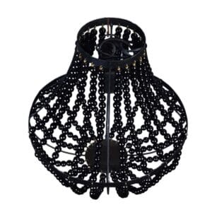 Ebony Beaded Ceiling Lampshade (Mid-lgth: 32 CM ; Hgt 34.2 CM)