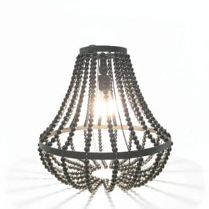 Ebony Beaded Ceiling Lampshade (Mid-lgth: 32 CM ; Hgt 34.2 CM)