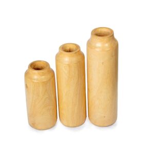 Shufa Wooden Bottle Vases (Dia: 10 CM; Hgt (max): 18 CM)