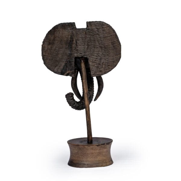 Liech Wooden Wildlife Head Sculpture Kenya Back Lucidity