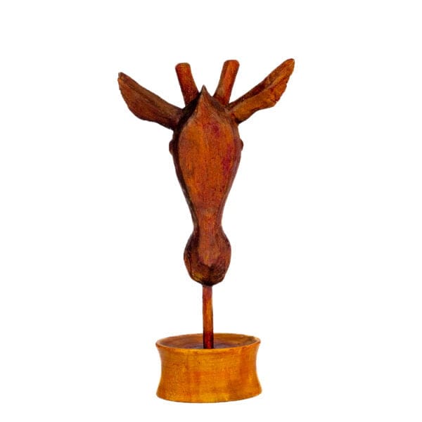 Twiga Wooden Wildlife Head Scuplture Kenya Back Lucidity