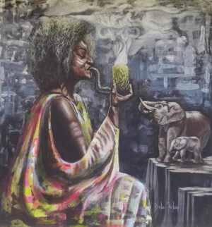 Asase Yaa Wall Art Decor (39H x 37W inches)