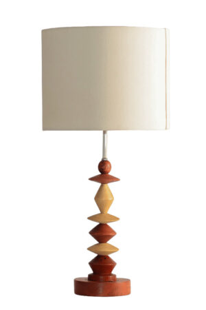Brown Bead Table Lampstand (Height: 47cm)