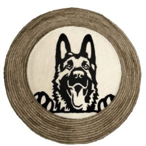 Handwoven Portrait Sisal Rope Rugs Kenya Lucidity German Shepherd Dog