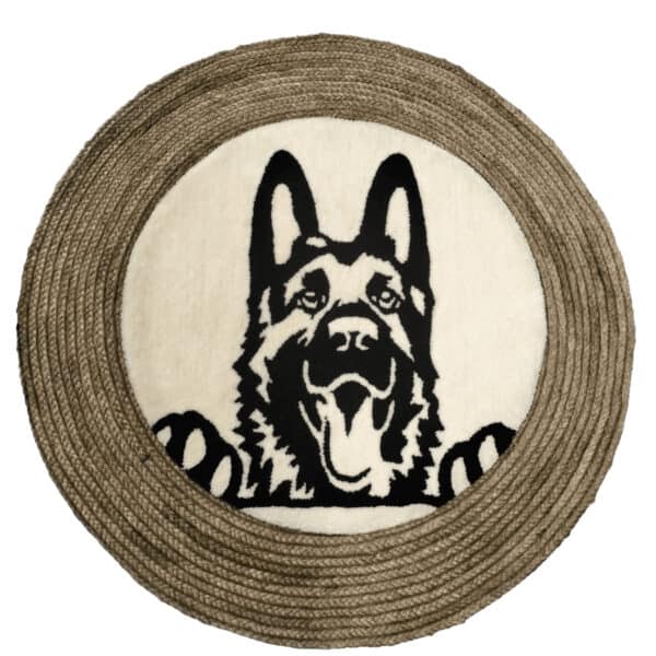 Handwoven Portrait Sisal Rope Rugs Kenya Lucidity German Shepherd Dog