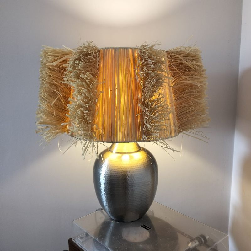 How to Style Raffia Lampshade